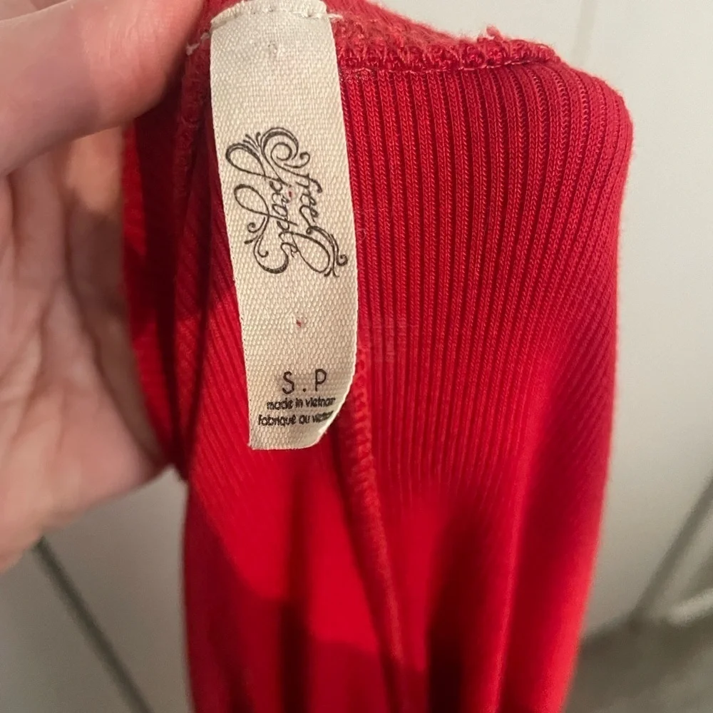 FREE PEOPLE January Tunic Tee Top RED S /Small